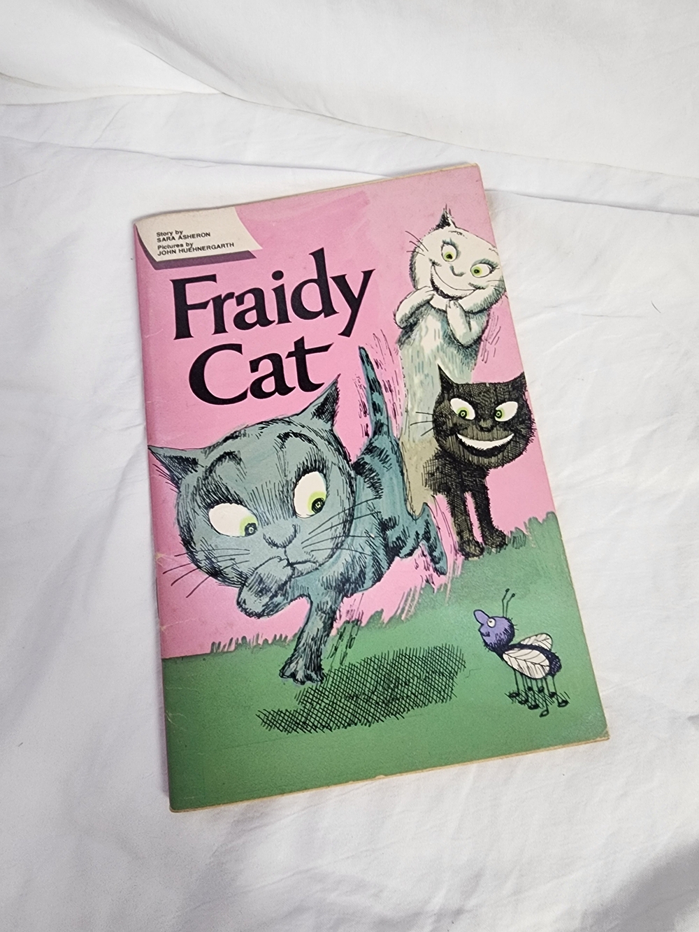 Vintage Fraidy Cat Storybook - Pink & Green Cover